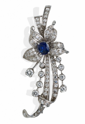 Diamond and Sapphire Pendant/Brooch - McPherson Antiques