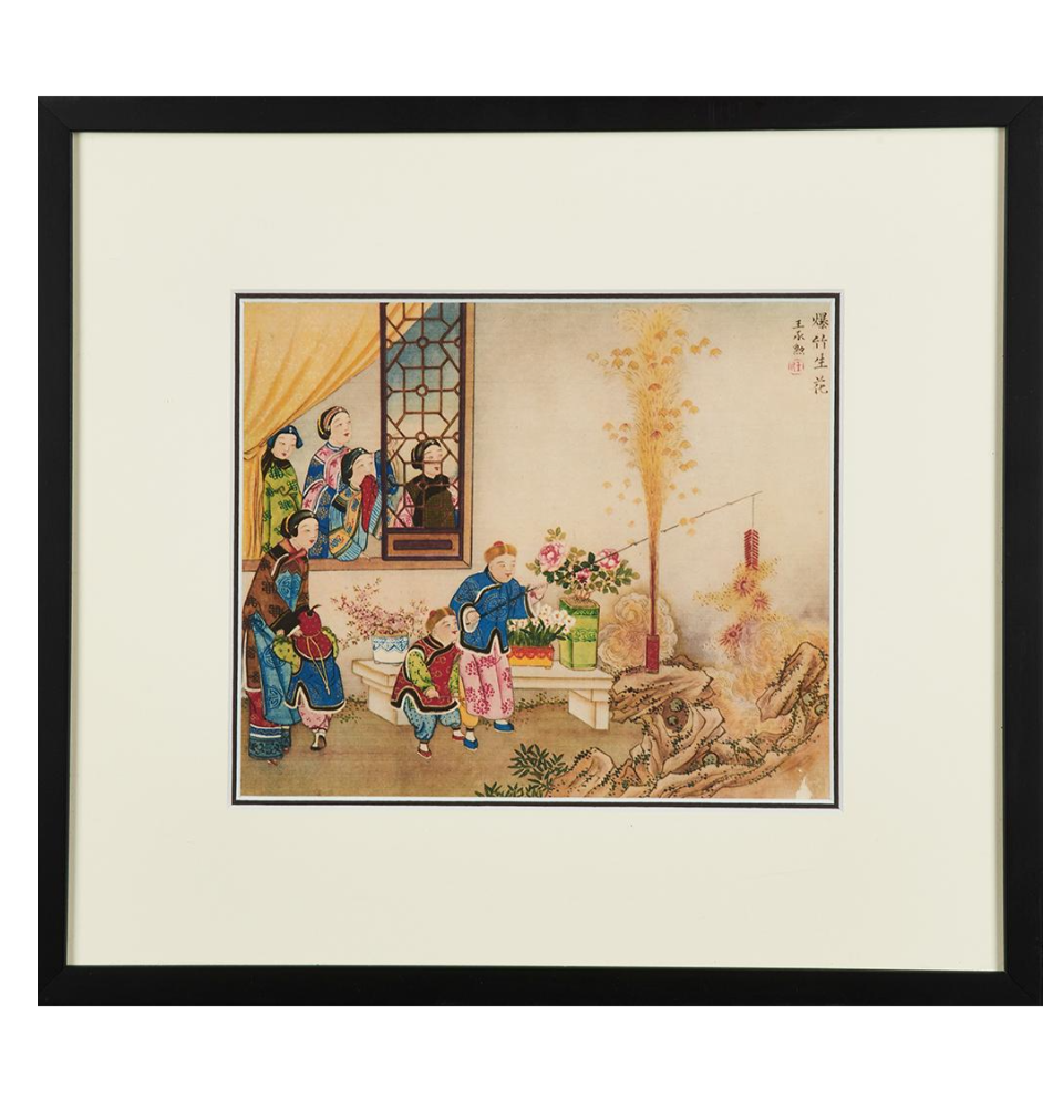 Chinese 18th c. painting framed mcphersonantiques.com